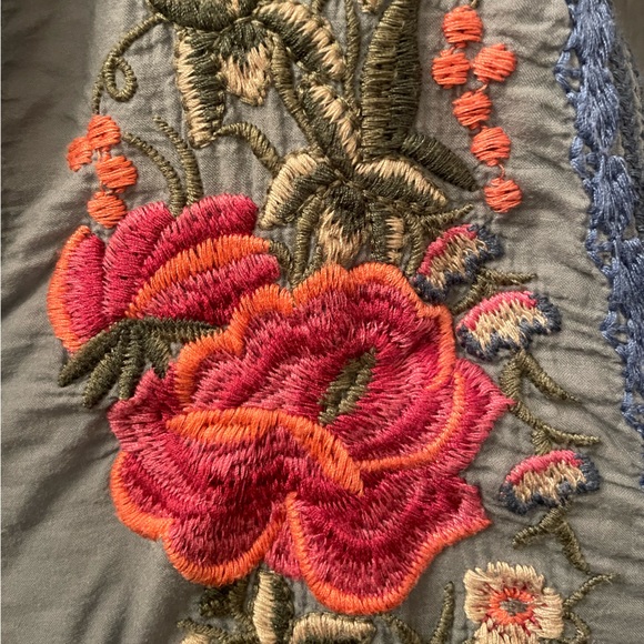 JOHNNY WAS Millie Embroidered Cotton Blouse | Size Small | Boho Chic - Picture 4 of 6